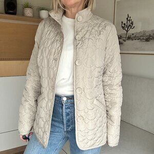 Quilted Jacket Light Weight Beige Size Small